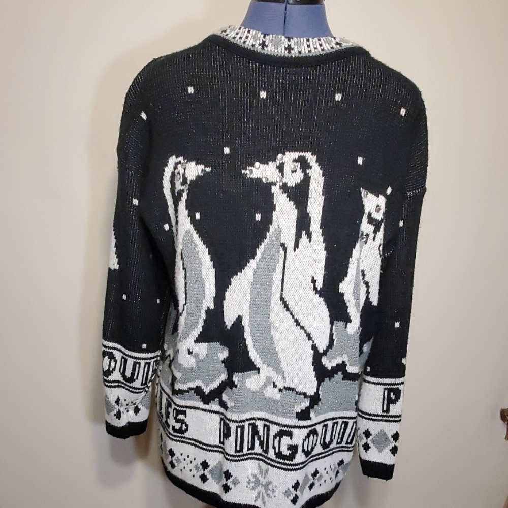 Black & White Penguin Ugly Christmas Sweater